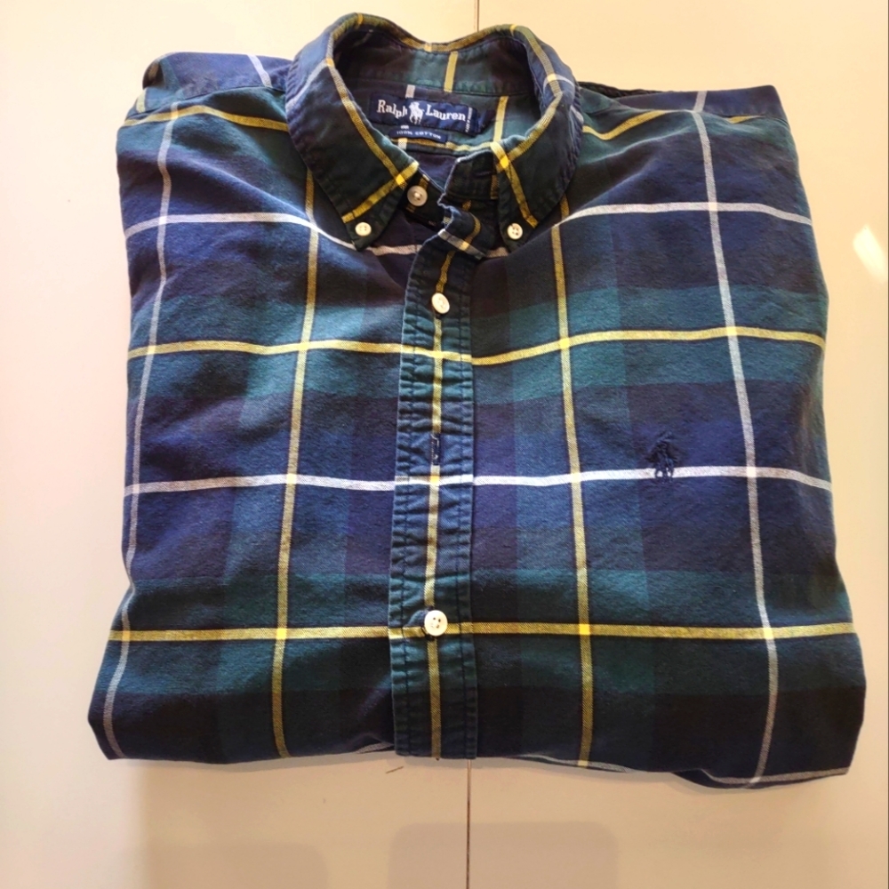 Ralph Lauren Men's Blue Plaid Shirt